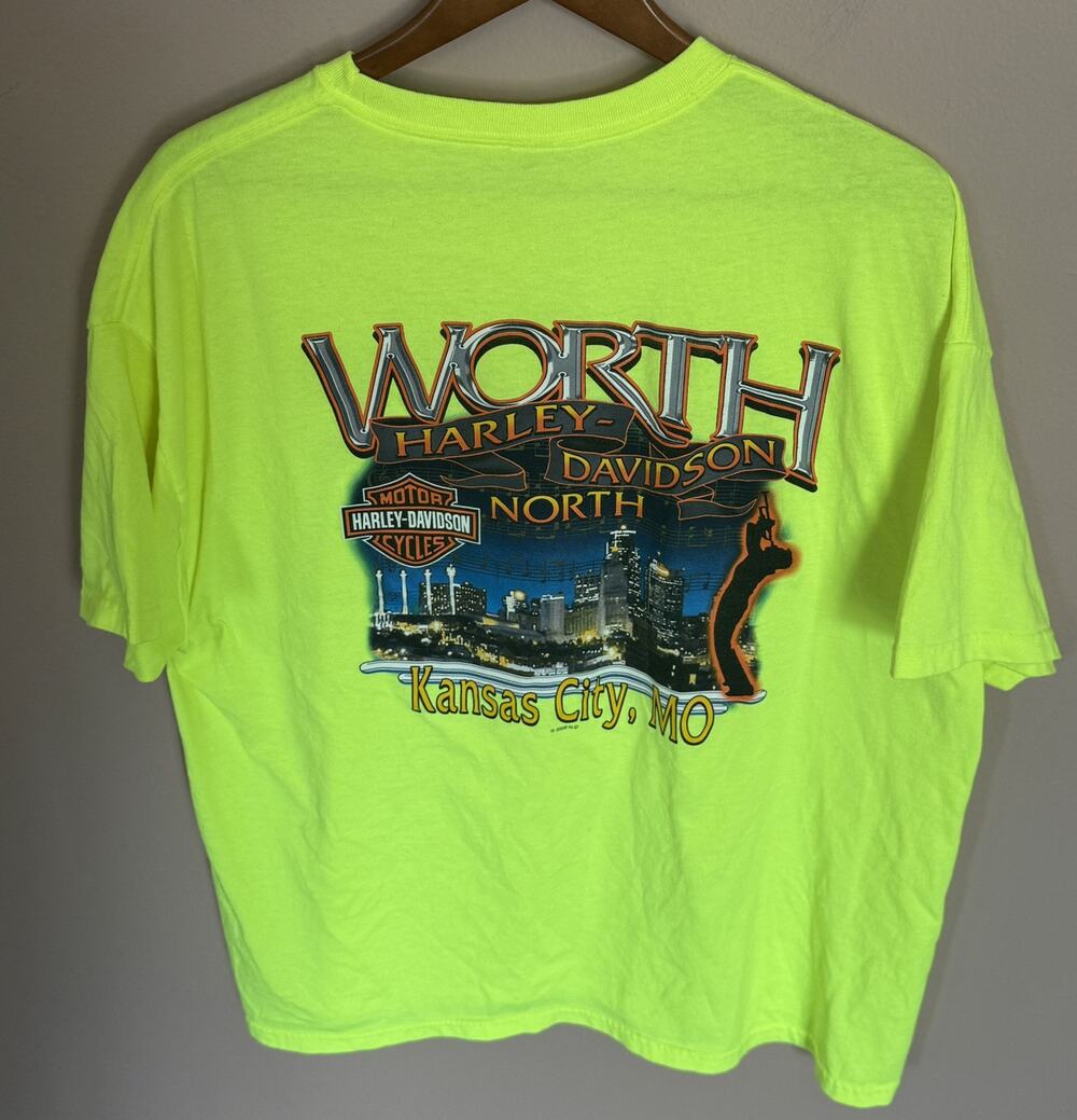 2010 Harley Davidson MOTORCYCLE T SHIRT XXL WORTH Kansas City MO